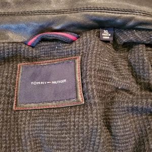 Tommy Hilfiger Black Leather Coat
